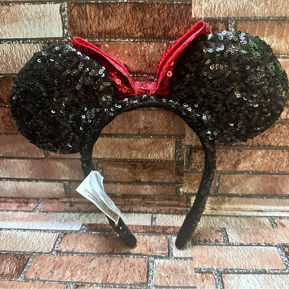 Disney Sequin Red and Black Mouse Ears Headband